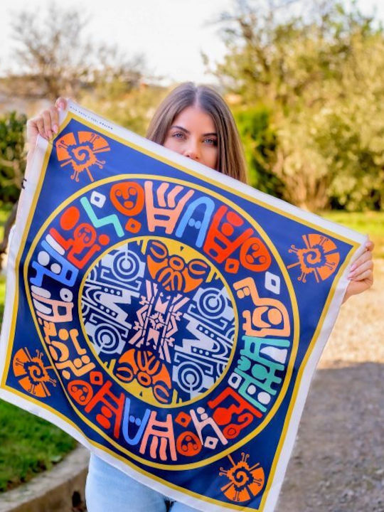Kalfas Luxury Silk Γυναικείο Μεταξωτό Φουλάρι Πολύχρωμο