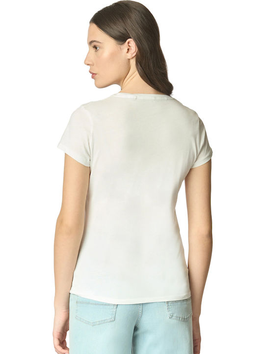 Cry Damen Polo Bluse Bianco Giallo