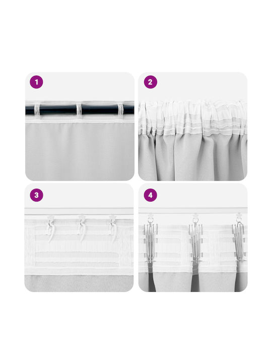 vidaXL vidaXL Vorhänge Fenster mit Bleistiftfalten Grau 140x260cm
