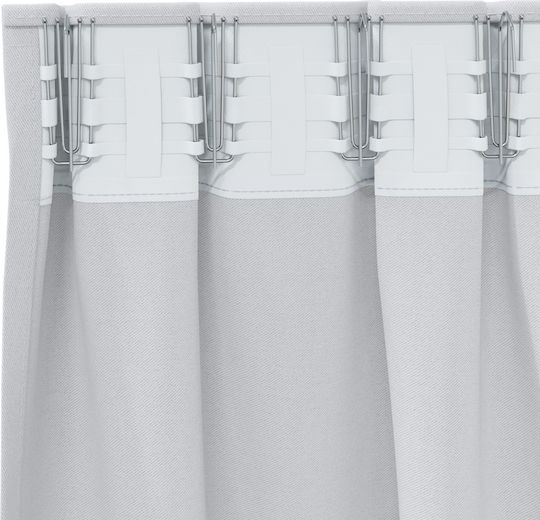 vidaXL Set Curtains Window with Pencil Pleat Gray 140x260cm