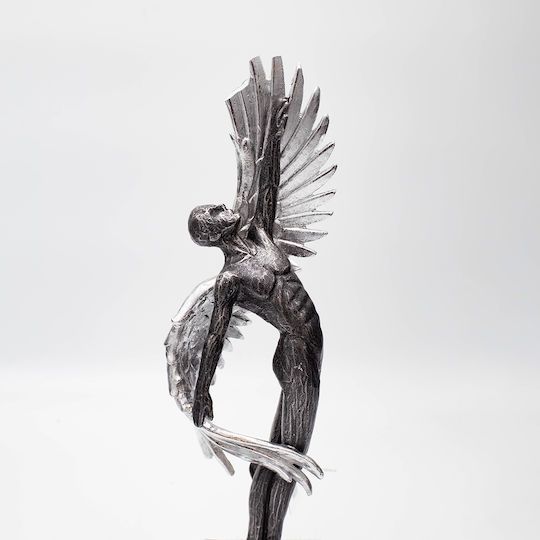 Mann Figur aus Polyresin Gold Silber 9x6,5x39cm
