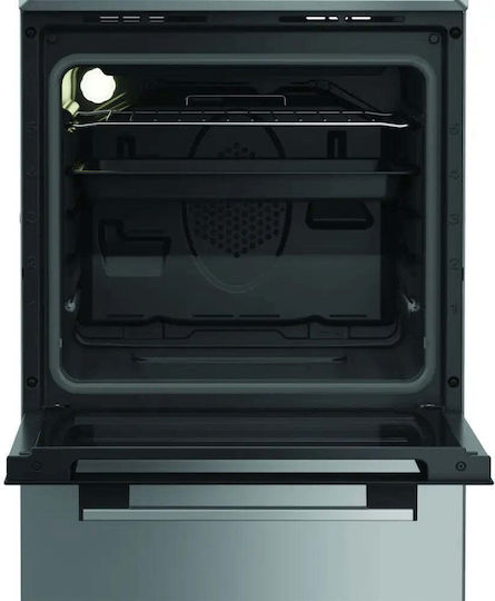 Indesit Κουζίνα 55lt με Εμαγιέ Εστίες Π50εκ. Inox