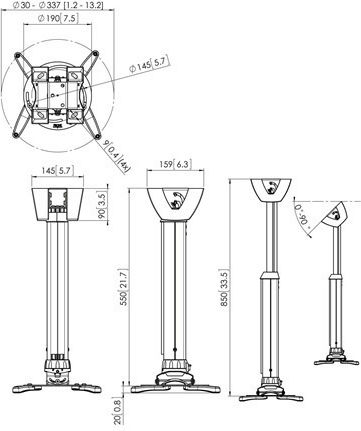 Vogel's Βάση Projector Οροφής με Μέγιστο Φορτίο 15kg Λευκή
