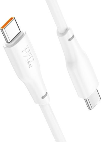 Hoco X93 Force USB 3.2 Cable USB-C Male - USB-C 60W White 2m HC-X932CC-WH