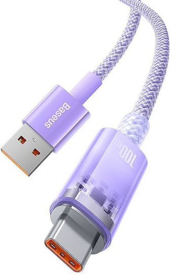 Baseus Explorer Cable Cats010405 Usb A M To Usb C M 1m 100w Purple