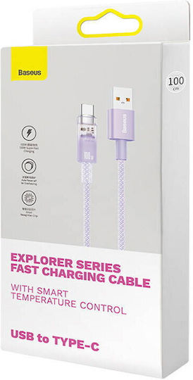 Baseus Explorer Cable Cats010405 Usb A M To Usb C M 1m 100w Purple