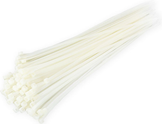 AMiO Cable Ties Plastic 200mmx4.8mm In White Colour 100pcs 04310