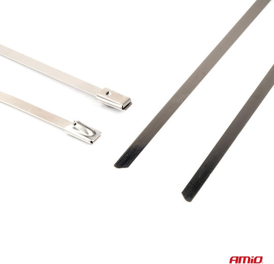 AMiO Kabelbinder Kunststoff 350mmx4,6mm in Grau Farbe (100Stück) (04324)