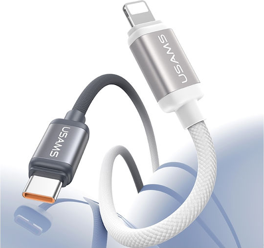 Usams Series Braided USB-C to Lightning Cable 30W Μαύρο 1.2m (SJ757USB01)