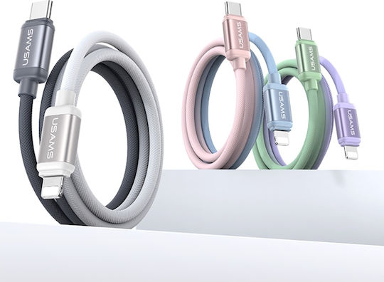 Usams Series Braided USB-C to Lightning Cable 30W Μαύρο 1.2m (SJ757USB01)