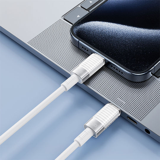 XO Редовна USB-C към Lightning кабел 27W Бял 1м