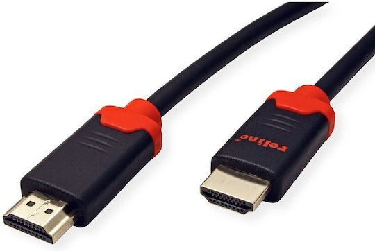 Roline HDMI 2.1 Ultra High Speed 48Gbps 4K 120Hz HDR VRR Braided Cable HDMI Male HDMI Male Length 1m Black