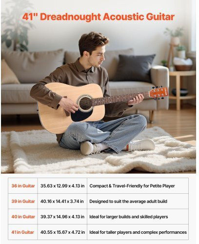 Vevor Acoustic Guitar Natural