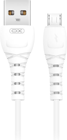 XO NB-Q165 Regular USB 2.0 to micro USB Cable Λευκό 1m
