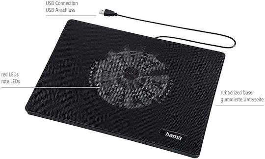 HAMA Охлаждаща Подложка За Лаптоп До 15.6" С 1 Вентилатор И Осветление 00126808