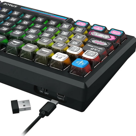 Redragon Uranus Pro 82 Ασύρματο Gaming Μηχανικό Πληκτρολόγιο Tenkeyless με RGB φωτισμό (Αγγλικό US)