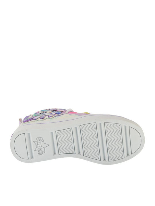 Kinder Sneakers Hoch mit Klettverschluss & Lichtern Rosa