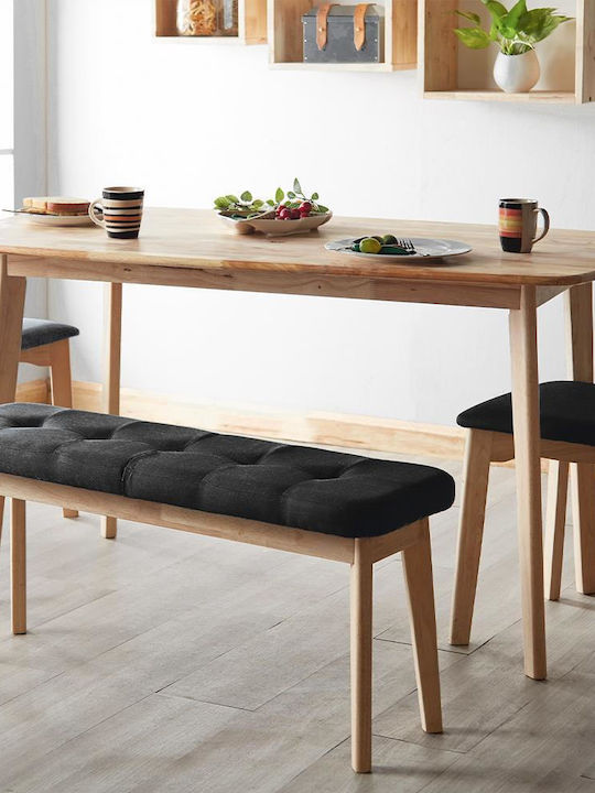 Τραπέζι Κουζίνας από Μασίφ Ξύλο Natural 135x80x75εκ.