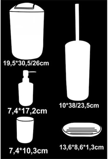 Inter Ceramic Σετ Αξεσουάρ Μπάνιου Κεραμικό Λευκό 5τμχ