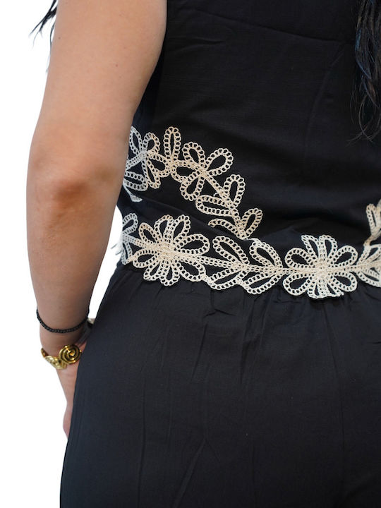 Femei Black Set cu Pantaloni