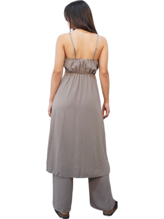 Femei Mocha Set cu Pantaloni
