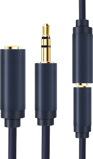 Cabletime 3.5mm Jack Cable 3.5mm Male - 3.5mm Female Blue 3m With Gold Plated Terminals CT-AV302-H11G