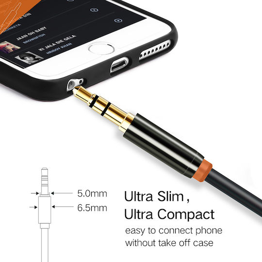 Cabletime 3,5mm Klinkenkabel 3,5mm Stecker - 3,5mm Buchse Schwarz 1m mit Vergoldeten Anschlüssen CT-AV311-P11FG