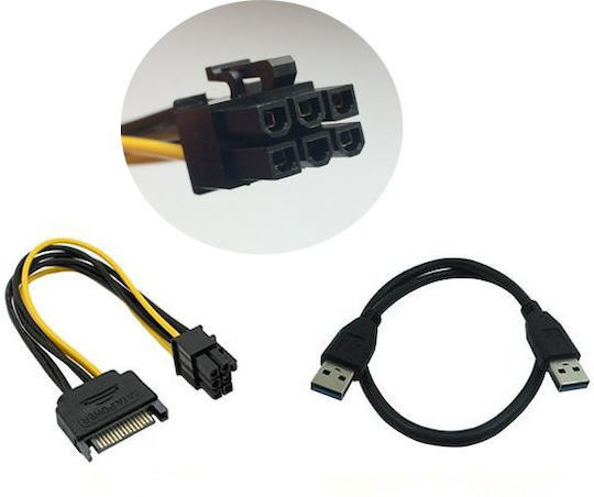 Kirobo 16x Pcie Pci-e 8x 4x 1x Powered Riser Adapter Card Ver006c 60 Cm Usb 3.0 Extension Cable