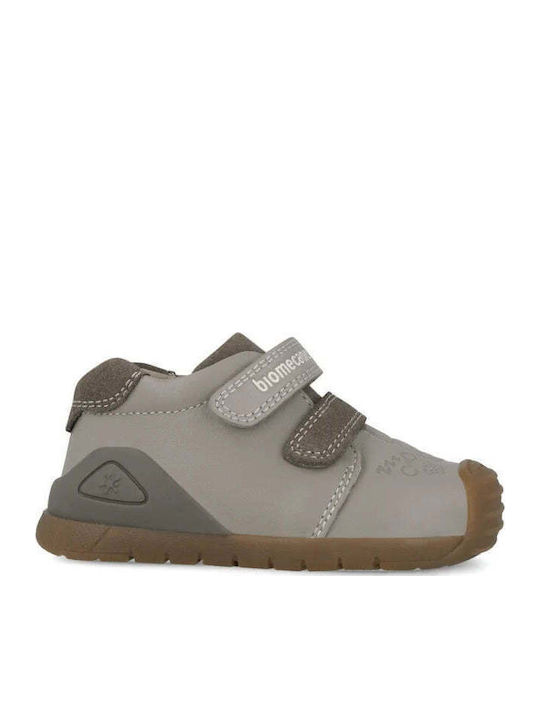 Anatomical Leather Kids Boots with Zipper Gray