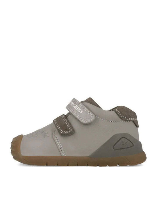Anatomical Leather Kids Boots with Zipper Gray
