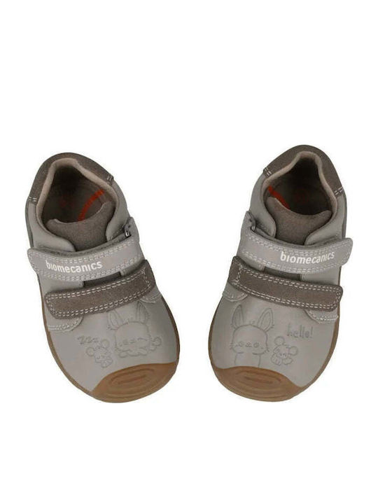 Anatomical Leather Kids Boots with Zipper Gray
