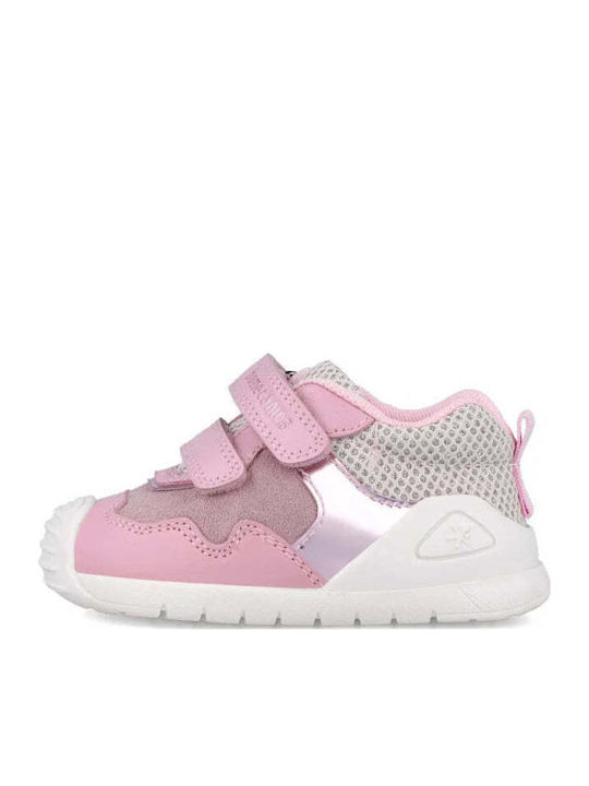 Παιδικά Sneakers High Ανατομικά με Σκρατς Ροζ