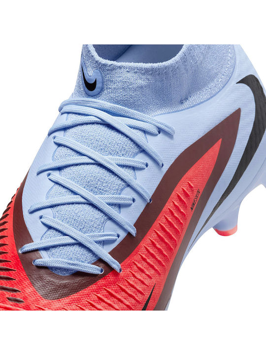 Nike Phantom 6 High Acad Fg/mg Football Shoes with Cleats Blue