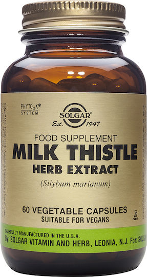 Solgar Milk Thistle Herb Extract 60 Vegetable Capsules