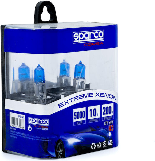 Sparco Lampen Auto H3 Halogen 5000K Kaltes Weiß 12V 55W 2Stück