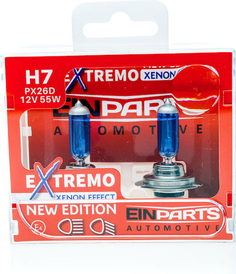 Einparts Lampen Auto H7 Halogen 6000K Kaltes Weiß 12V 55W 2Stück