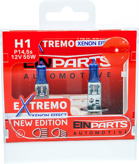 Einparts Lămpi Autoturismului H1 Halogen 6000K Alb rece 12V 55W 2buc
