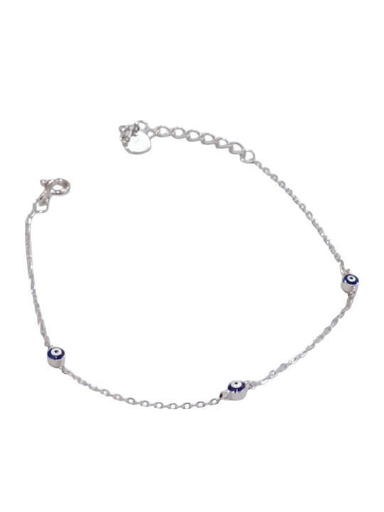 Prince Silvero Women's Bracelet with design Eye made of Silver with Zircon