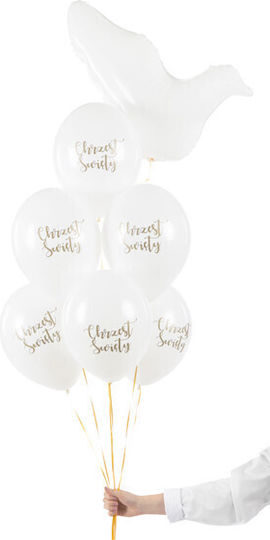 30 Cm Balloons Holy Baptism Pastel Pure White 1 Pack 6 Pcs