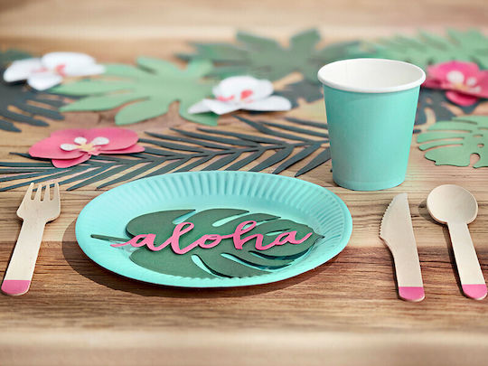 PartyDeco Tropical Leaves Aloha Table Decoration for Party 6 Pieces 14.5cm