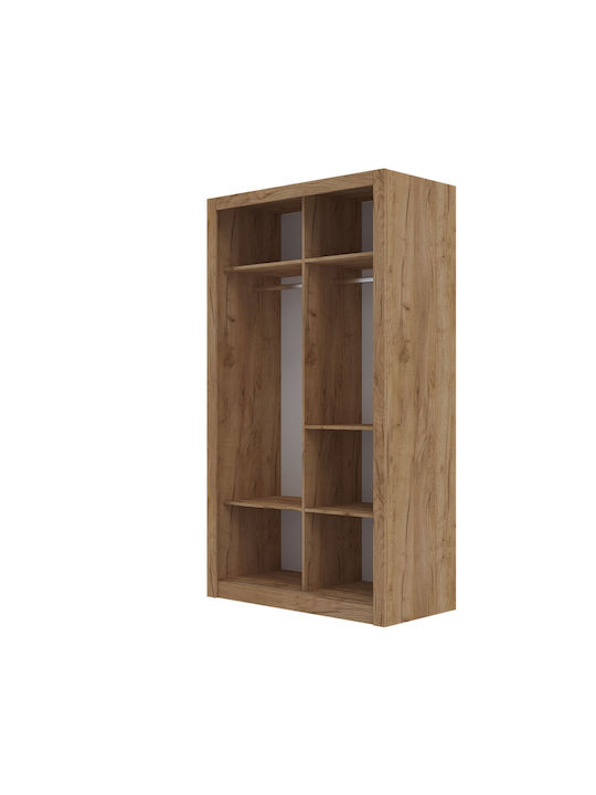 Ușă dublă Dulap de Haine Glisare Linea Golden Oak 120x60x215cm