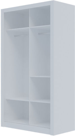 Doppeltür Kleiderschrank Schieben Linea White 120x60x215cm