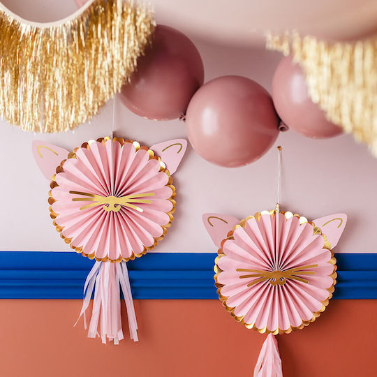 PartyDeco Hängendes Ornament für Party in Rosa Farbe 2 Stück 26 cm