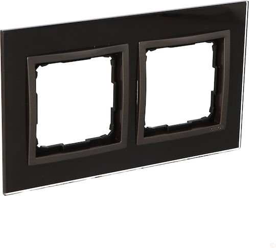 Kontakt-Simon Switch Frame 2 Positions in Black Color HEO955