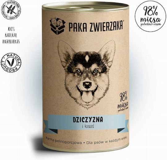 Paka Zwierzaka Wet Food Dogs with Meat, Deer and Salmon 400gr