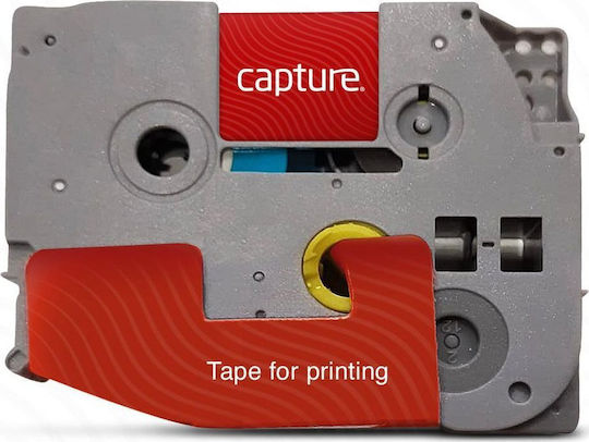 Capture Label Maker Tape 8m x 6mm in Black Colour Compatible with Brother TZe/TZ