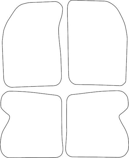 Set Velour Mats Matching Renault Kangoo I 1998-2008 5-door Black Edging