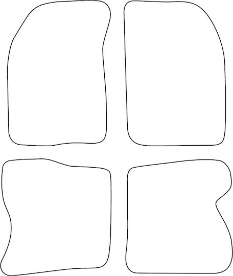 Set Covorașe Velur Potrivite Renault Kangoo I 1998-2008 4 Uși Margine Neagră