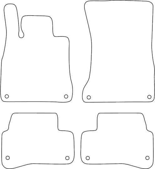 Set Covorașe Velur Potrivite Mercedes Clasa S W222 2013-2020 Margine Albastră