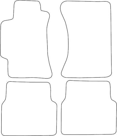 Moltico Set Covorașe Față și Spate Universal 4buc din Covor Ford Margine Subaru Impreza 2000-2007 Albastre